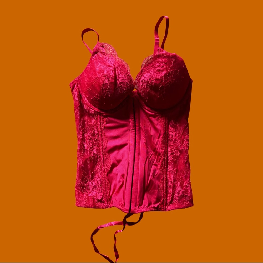 5/25$ Goth Red Lace-Up Corset | La Senza